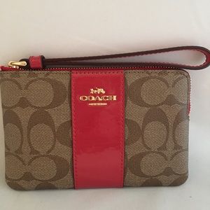 Authentic Coach Corner Zip Wristlet